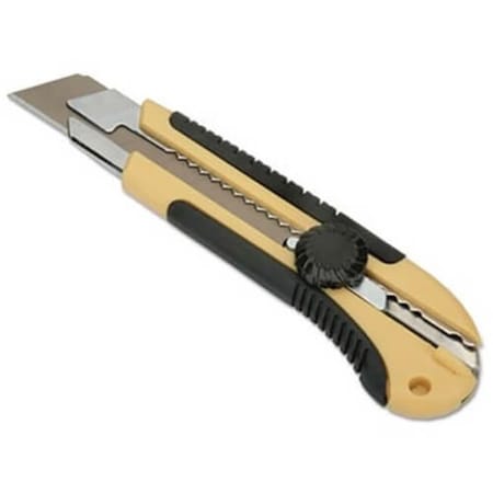 Sticky Situation 25 mm Heavy-Duty Utility Knife with Cushion Grip Snap-Off Blade  Black &amp; Yellow ST3758485